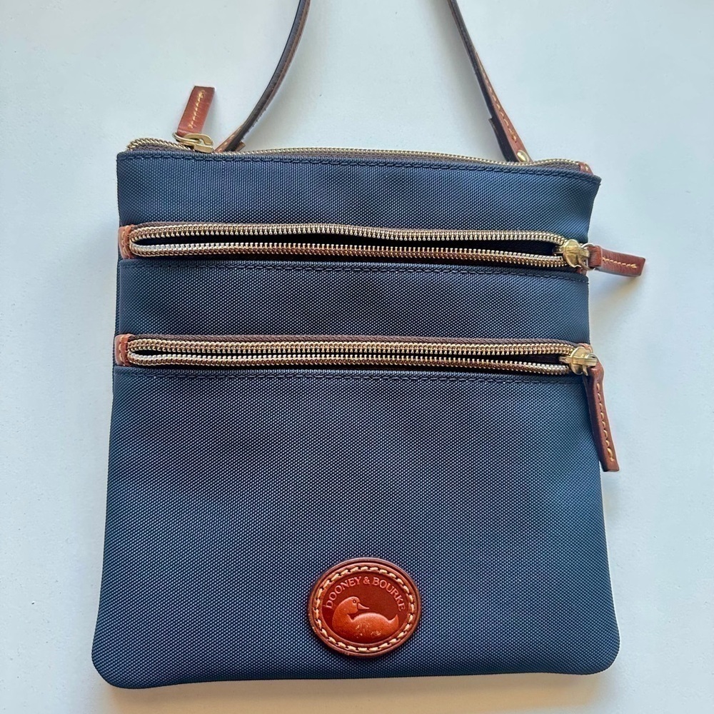 Dooney & Bourke Nylon Triple Zip Crossbody Bag - Navy